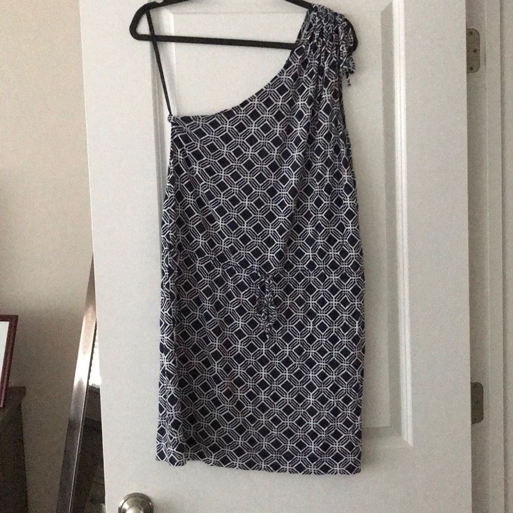 One shoulder faded T-shirt dress